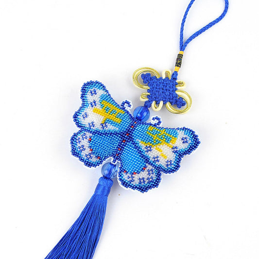 Butterfly Beaded Counted Cross Stitch Ornament Kit for Wall Window Decor