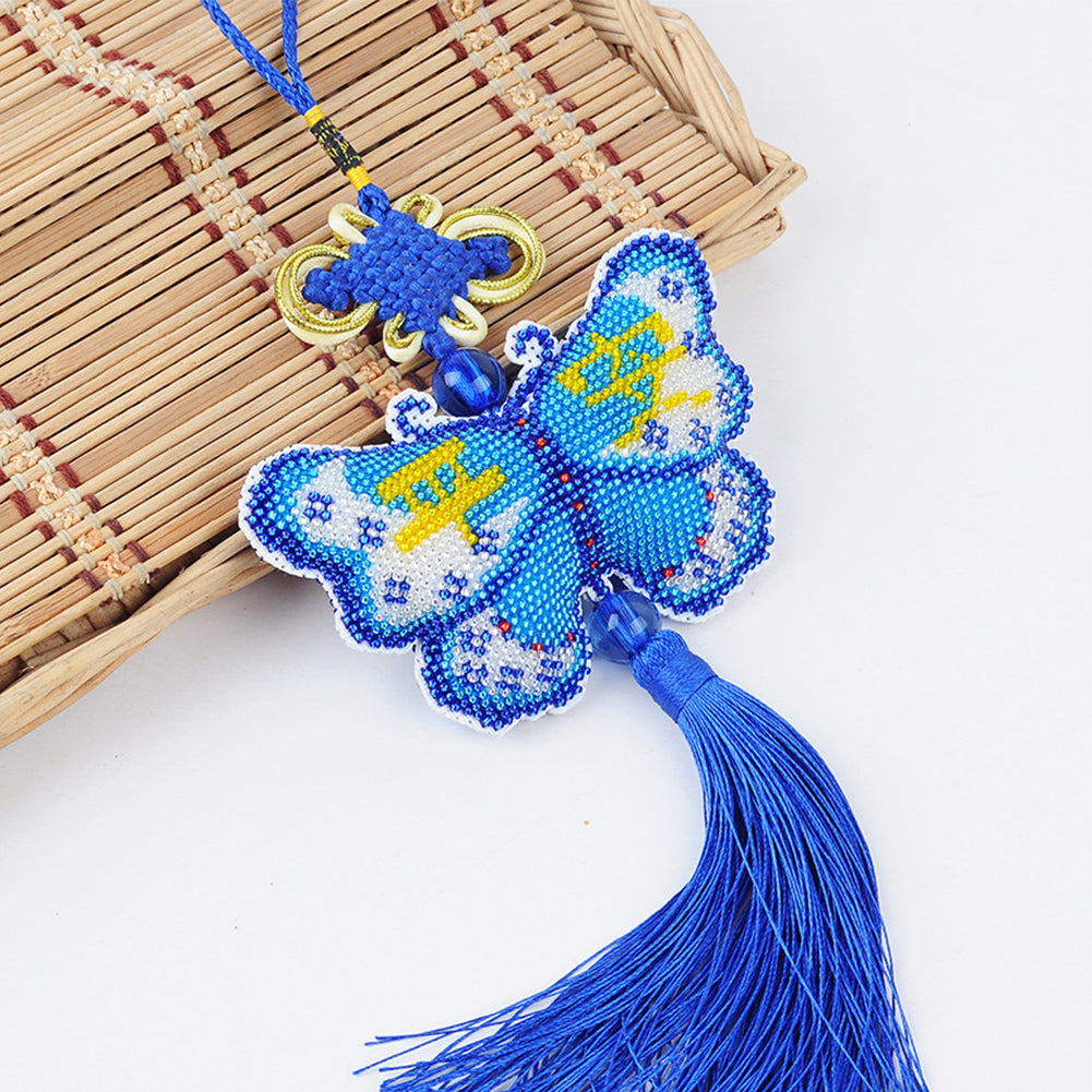 Butterfly Beaded Counted Cross Stitch Ornament Kit for Wall Window Decor