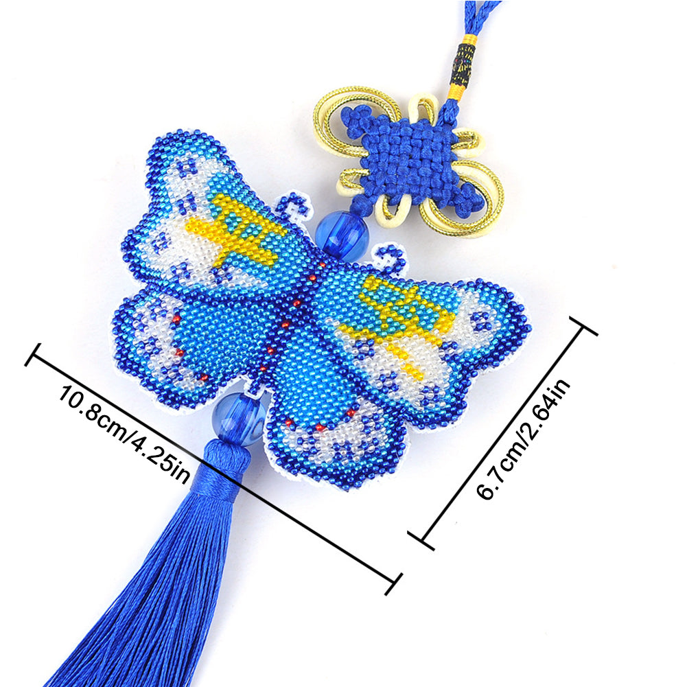 Butterfly Beaded Counted Cross Stitch Ornament Kit for Wall Window Decor
