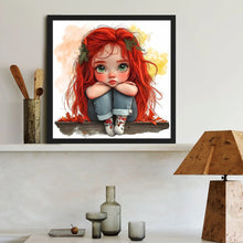 Load image into Gallery viewer, Cute Big Eyes Girl 40*40CM(Canvas) Full Round Drill Diamond Painting
