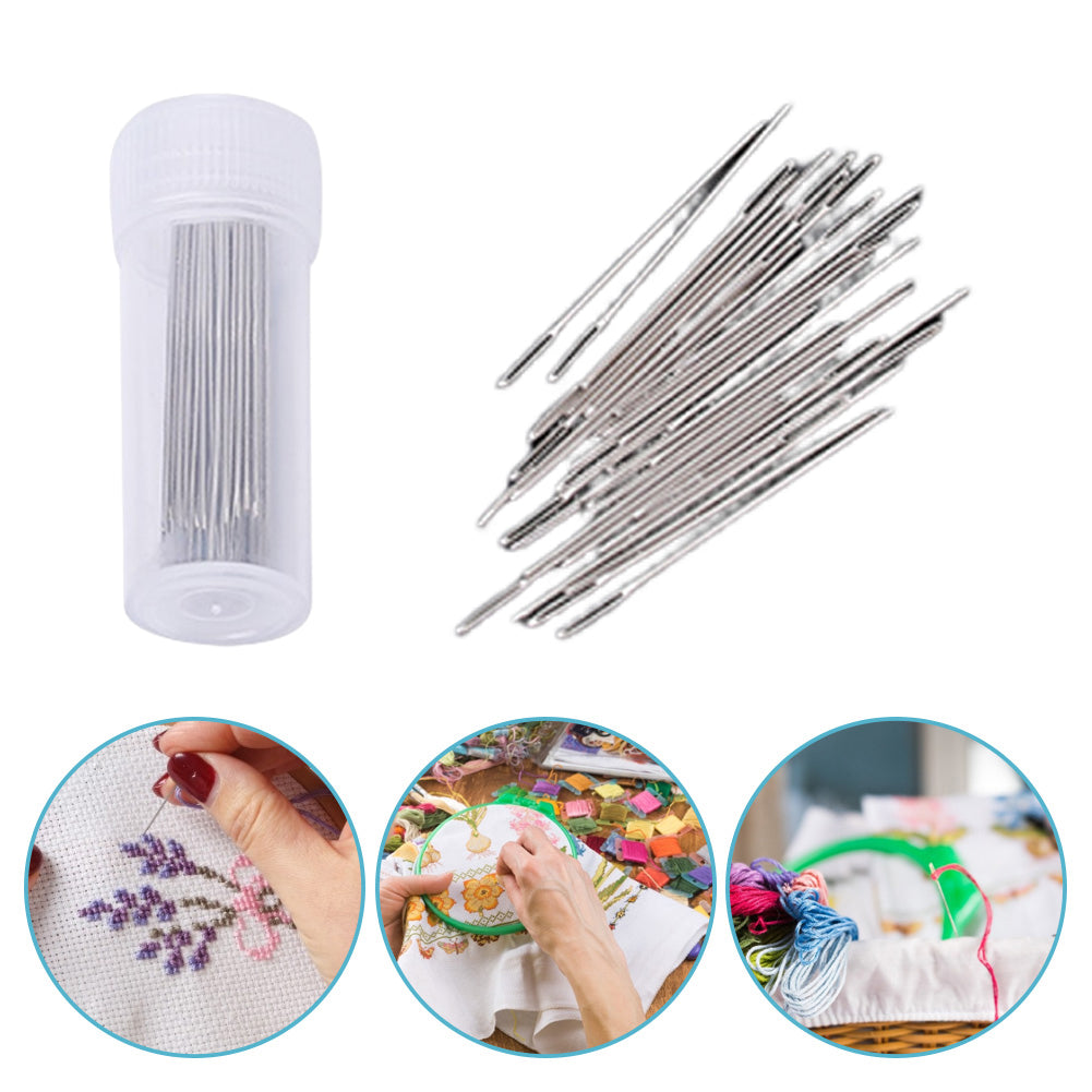 30PCS 4CM Bead Embroidery Needles Metal Hand-Stitched Embroidery Needles