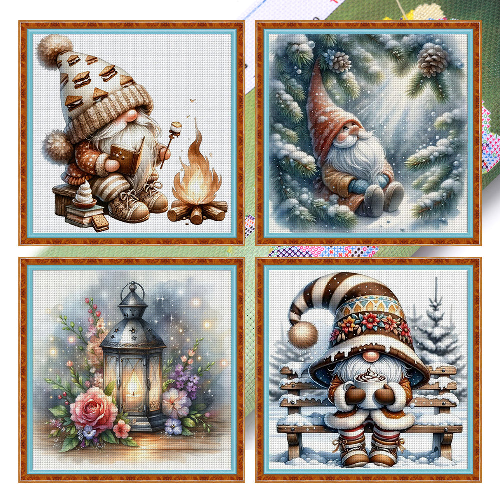 Dryad And Lamp - Full 11CT Stamped Cross Stitch 40x40CM - Yishu