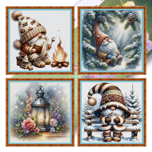 Dryad And Lamp - Full 11CT Stamped Cross Stitch 40x40CM - Yishu