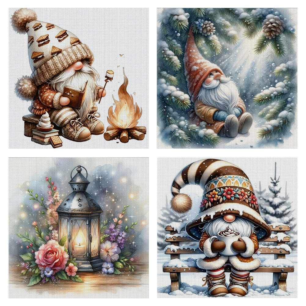 Dryad And Lamp - Full 11CT Stamped Cross Stitch 40x40CM - Yishu