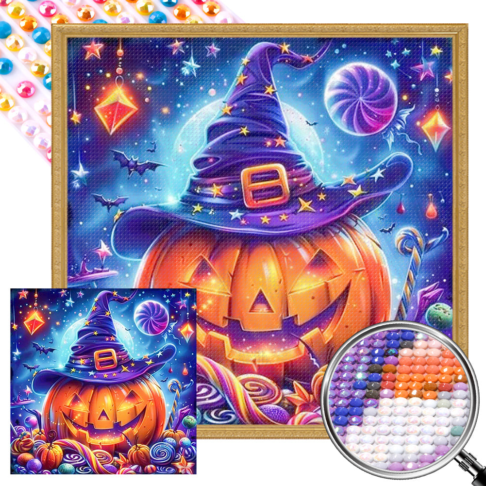 Halloween Pumpkins And Candies 40*40CM(Picture) Full AB Round Drill Diamond Painting