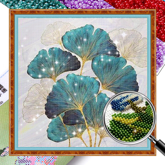 Ginkgo Leaf - Partial  9CT Stamped Cross Stitch - Bead Embroidery 45x45CM/17.72x17.72in