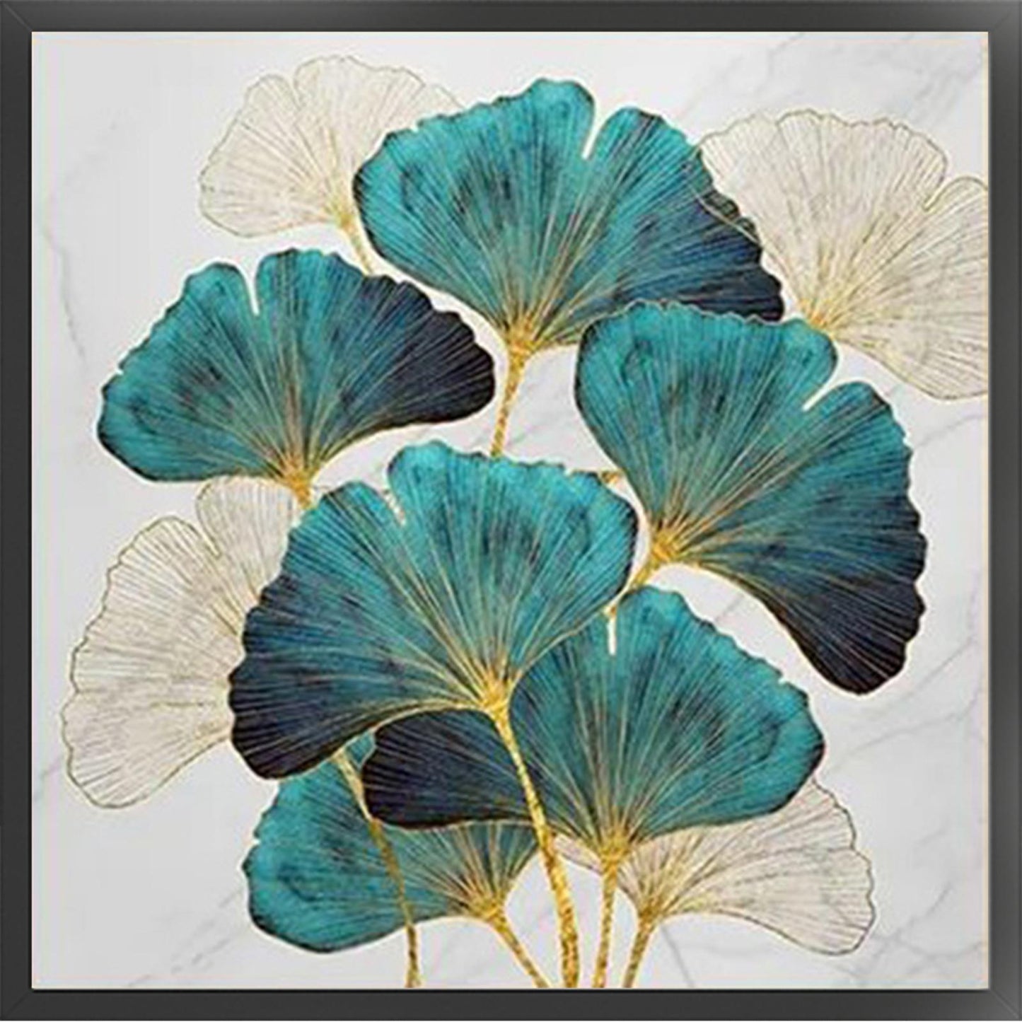 Ginkgo Leaf - Partial  9CT Stamped Cross Stitch - Bead Embroidery 45x45CM/17.72x17.72in
