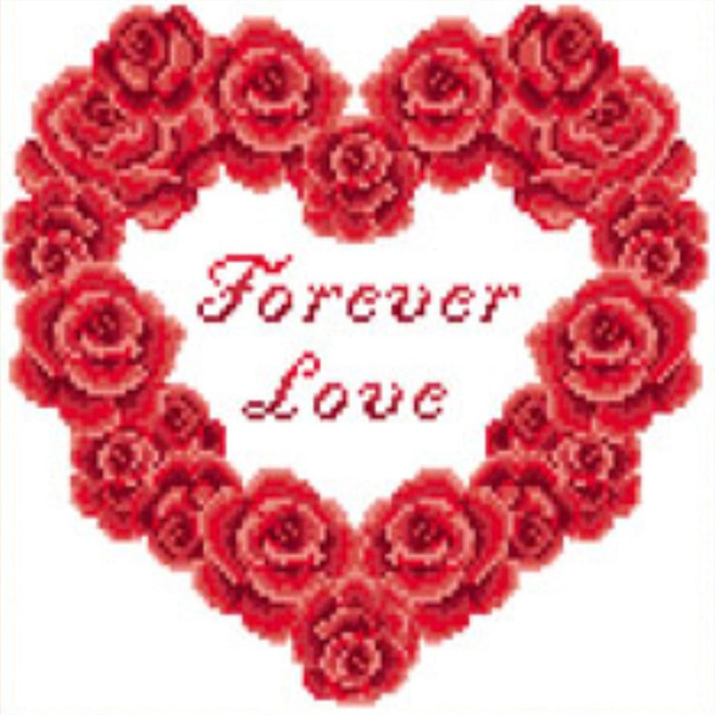 Rose Heart - Red - Partial  9CT Stamped Cross Stitch - Bead Embroidery 36x43CM/14.17x16.93in
