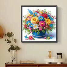 Load image into Gallery viewer, Colorful Flowers In The Basket 30*30CM(Canvas) Partial Special Shaped Drill Diamond Painting
