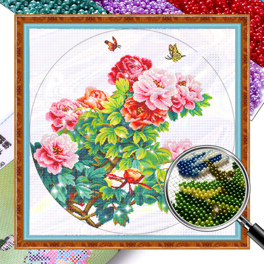 Exquisite Beauty - Partial 11CT Stamped Cross Stitch - Bead Embroidery 70x70CM/27.56x27.56in