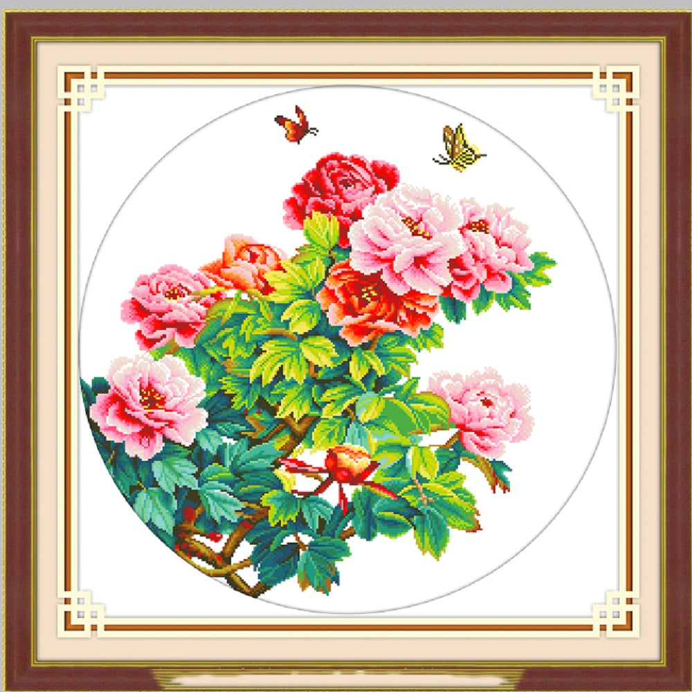 Exquisite Beauty - Partial 11CT Stamped Cross Stitch - Bead Embroidery 70x70CM/27.56x27.56in