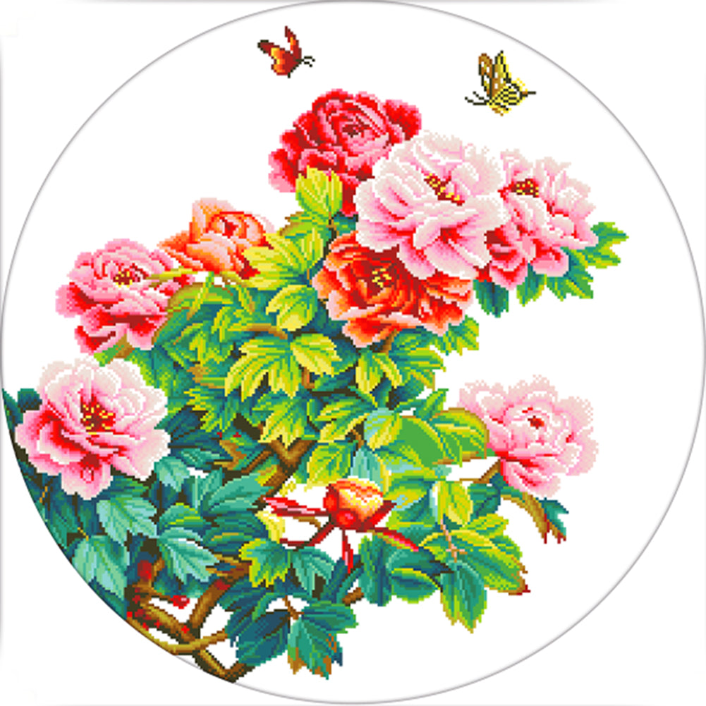 Exquisite Beauty - Partial 11CT Stamped Cross Stitch - Bead Embroidery 70x70CM/27.56x27.56in