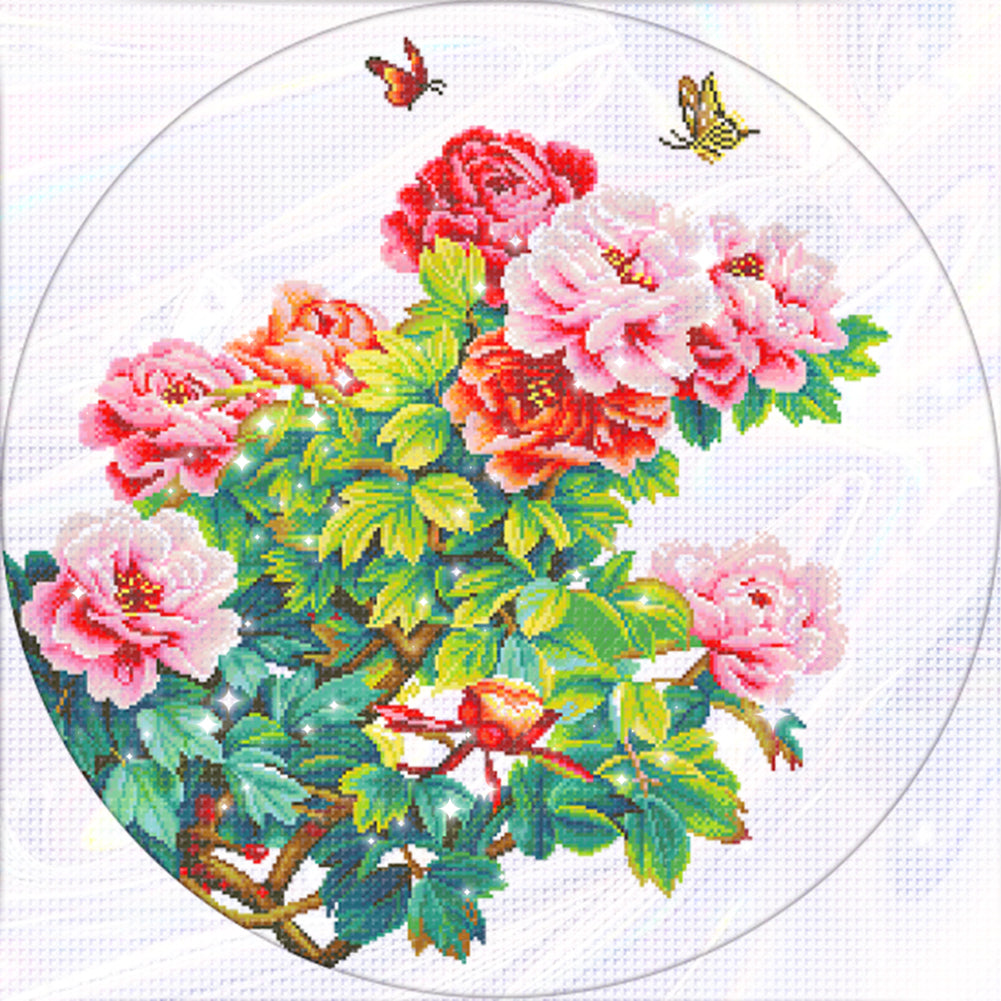 Exquisite Beauty - Partial 11CT Stamped Cross Stitch - Bead Embroidery 70x70CM/27.56x27.56in