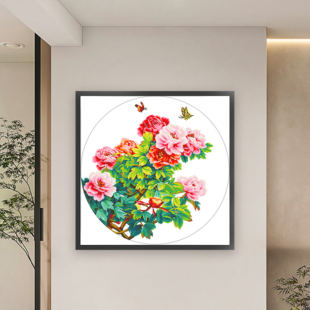 Exquisite Beauty - Partial 11CT Stamped Cross Stitch - Bead Embroidery 70x70CM/27.56x27.56in