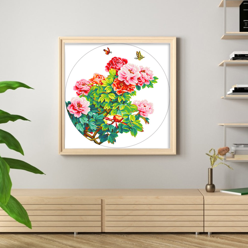 Exquisite Beauty - Partial 11CT Stamped Cross Stitch - Bead Embroidery 70x70CM/27.56x27.56in
