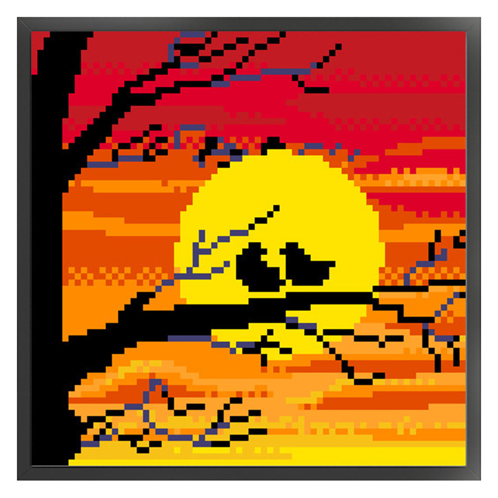 Dusk - Full  9CT Stamped Cross Stitch - Bead Embroidery 20x20CM/7.87x7.87in