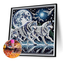 Load image into Gallery viewer, Moonlight Wolf Pack 30*30CM(Canvas) Partial Special Shaped Drill Diamond Painting

