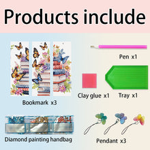 Load image into Gallery viewer, 3Pcs Special Shape Book Butterfly 5D DIY Diamond Painting Bookmark
