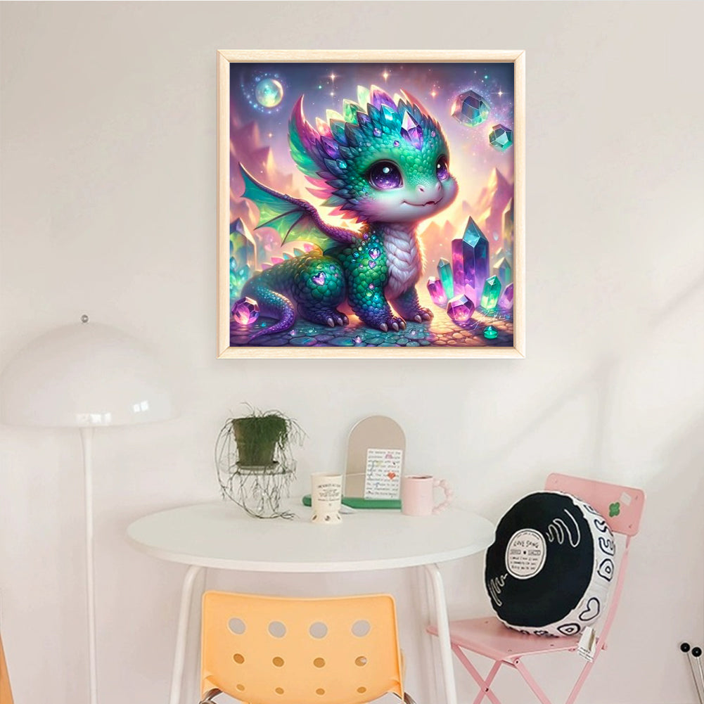 Colorful Cute Dragon - Full 11CT Stamped Cross Stitch 40x40CM - Yishu