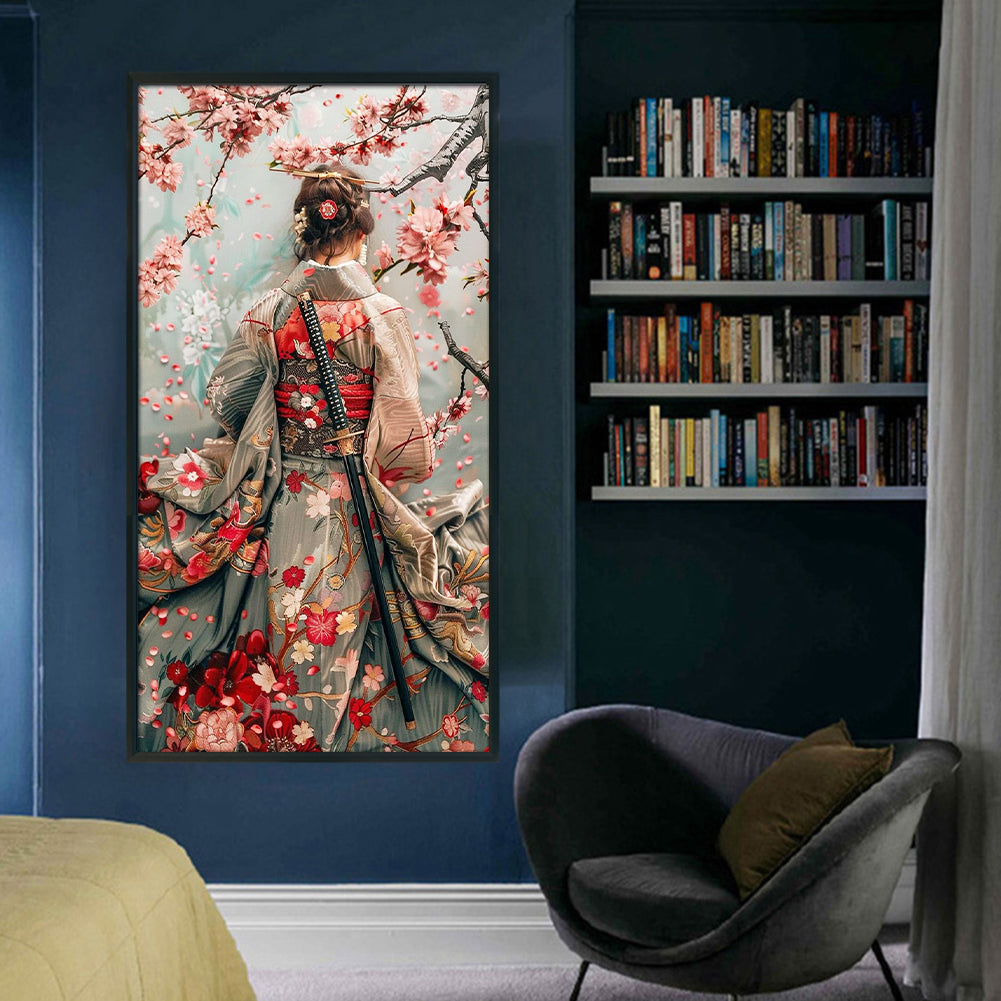 Back View Of Japanese Woman - Full 14CT Stamped Cross Stitch 40x70CM - Huacan