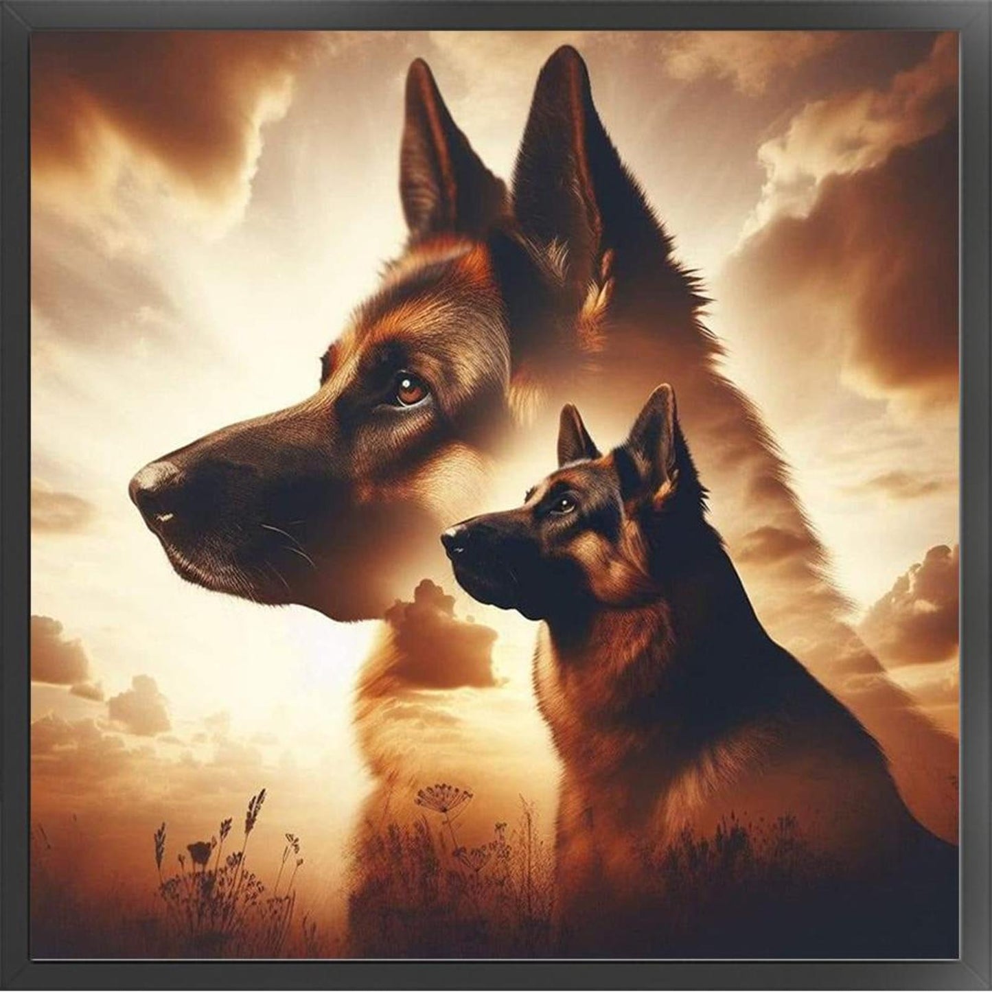 Dog Looking Into The Distance - Full 14CT Stamped Cross Stitch 45x45CM - Huacan
