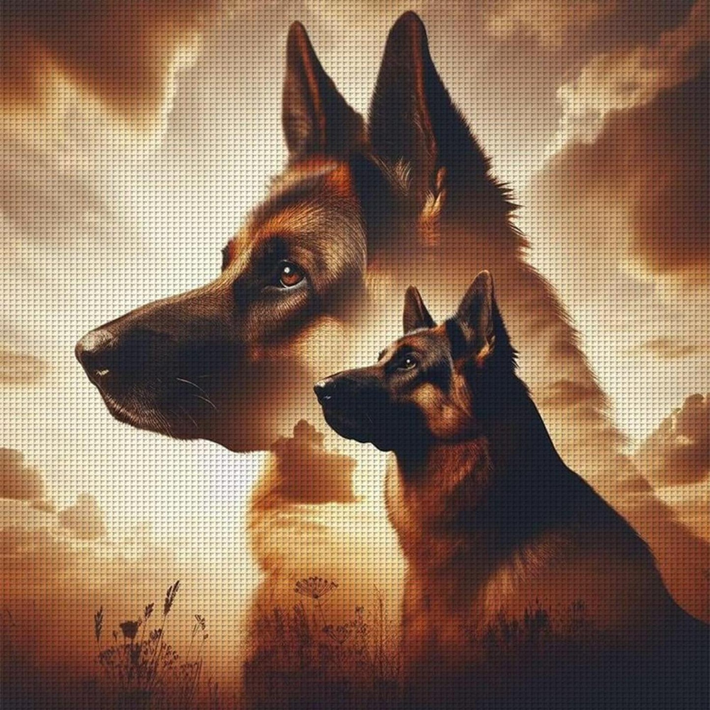 Dog Looking Into The Distance - Full 14CT Stamped Cross Stitch 45x45CM - Huacan