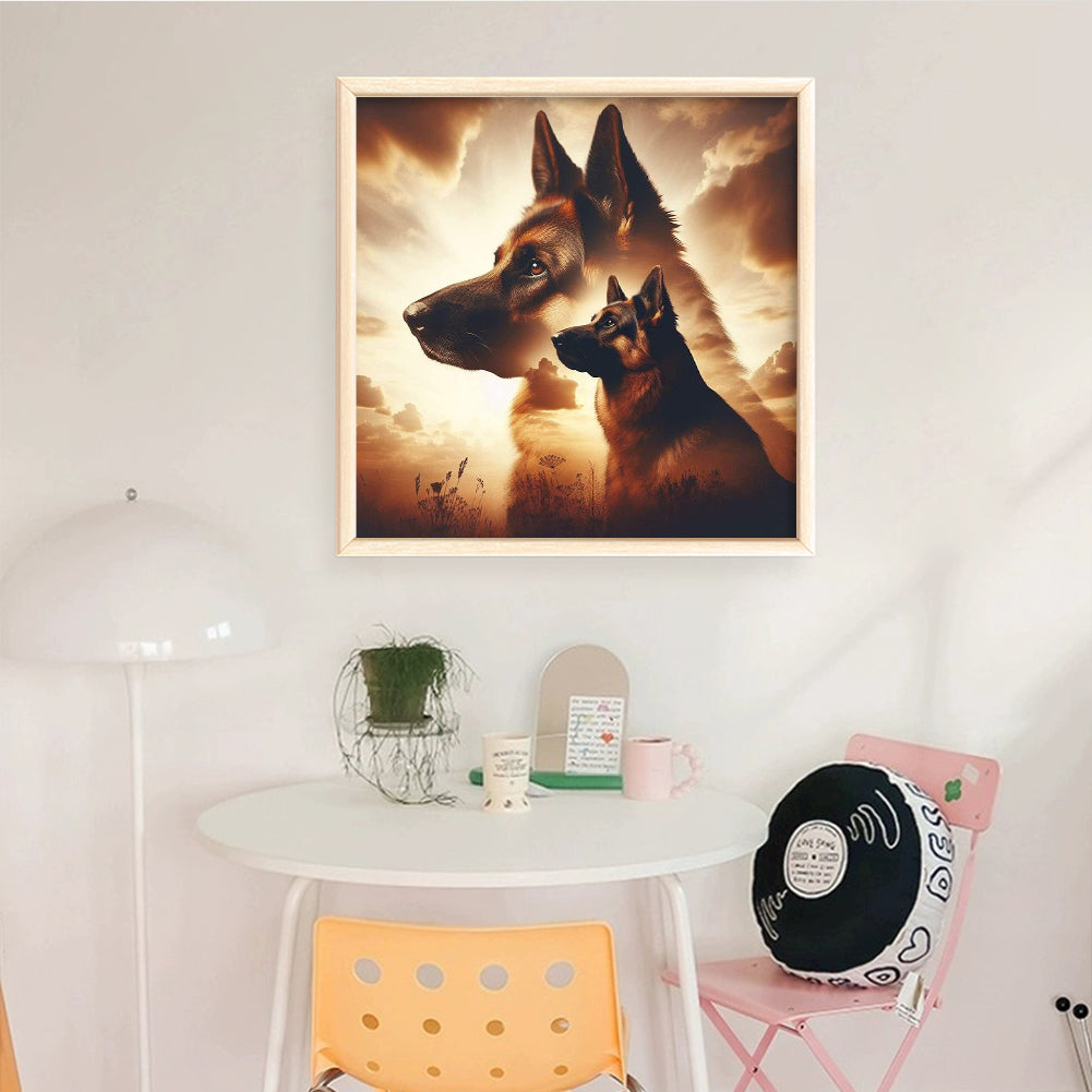 Dog Looking Into The Distance - Full 14CT Stamped Cross Stitch 45x45CM - Huacan