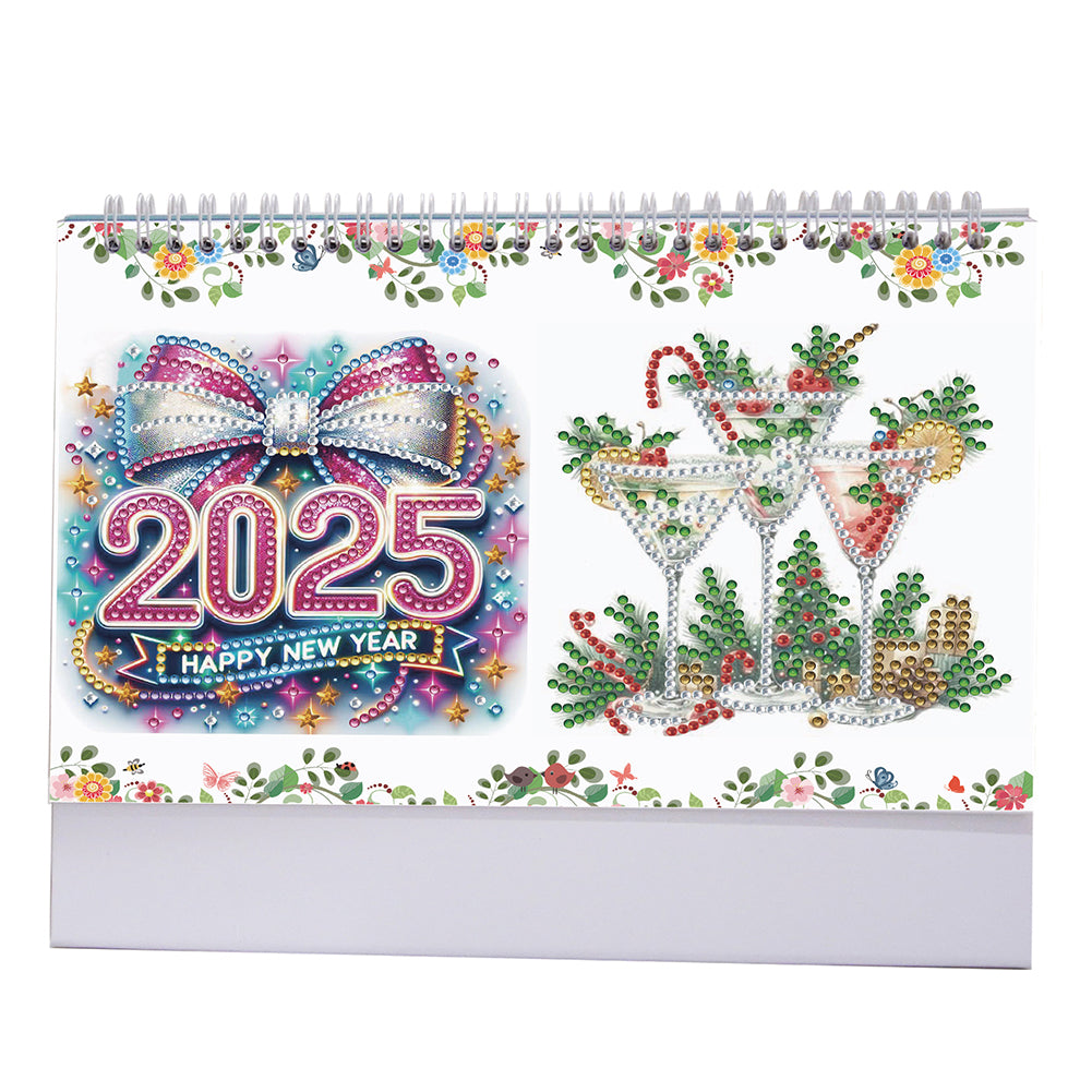 2025 Special Shape Beverage Diamond Painting Desk Calendar for Home Office