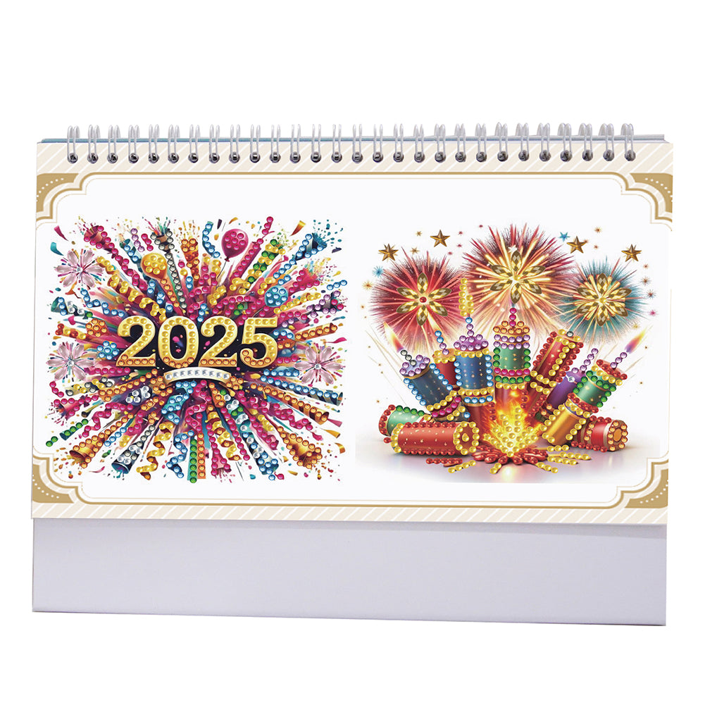 2025 Special Shape Firework Diamond Painting Desk Calendar for Home Office