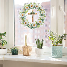 Load image into Gallery viewer, 2D Flat DIY Daisy Cross Diamond Art Pendant Window Hanging Art for Home Decor
