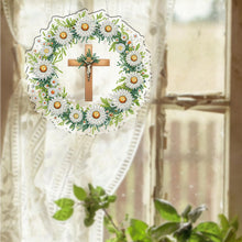 Load image into Gallery viewer, 2D Flat DIY Daisy Cross Diamond Art Pendant Window Hanging Art for Home Decor
