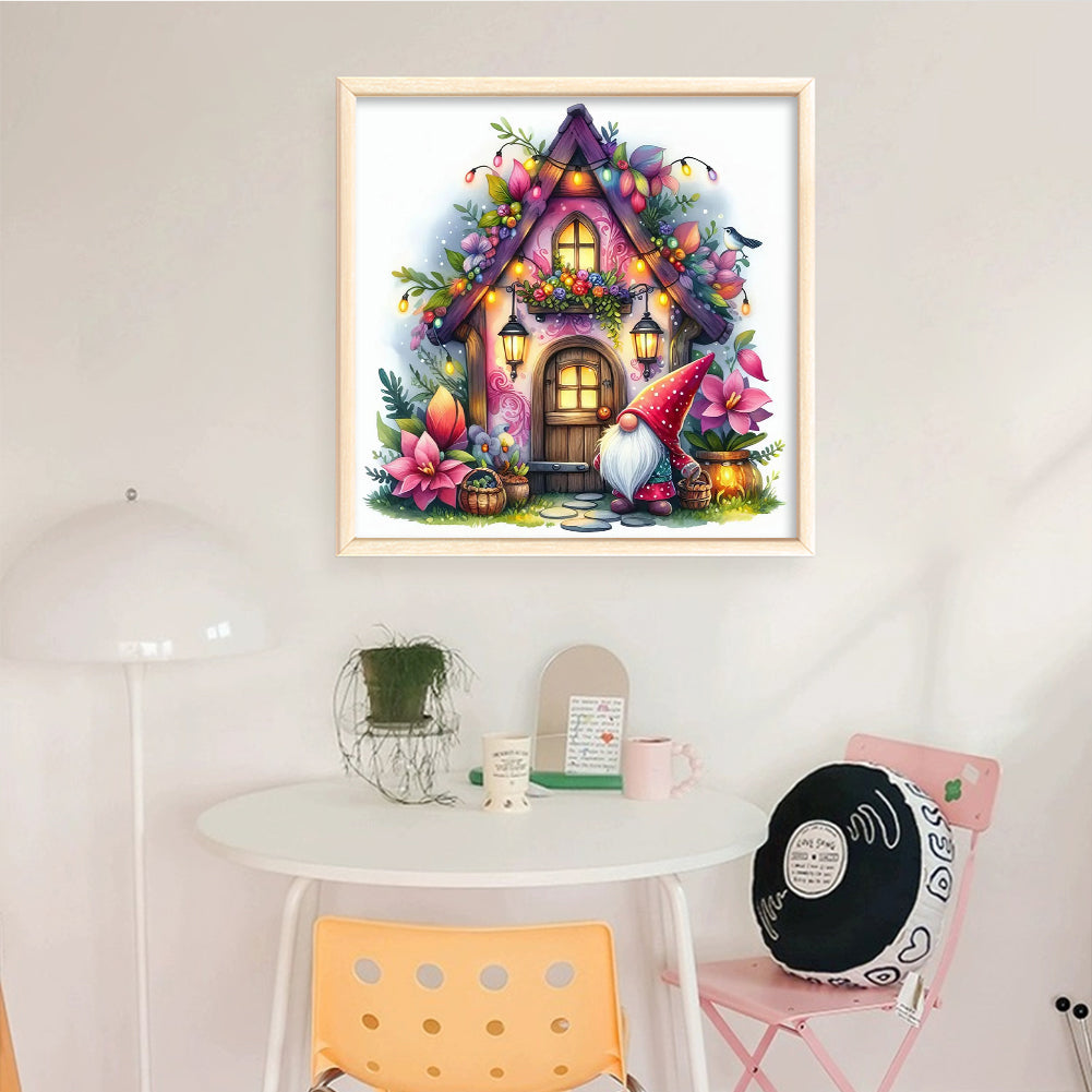 Dryad Cabin Covered With Flowers - Full 11CT Stamped Cross Stitch 40x40CM - Yishu