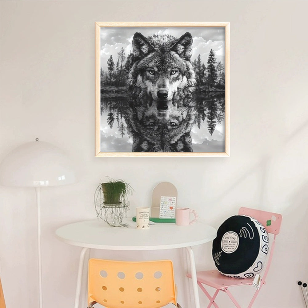 Wolf Forest - Full 14CT Stamped Cross Stitch 50x50CM - Huacan