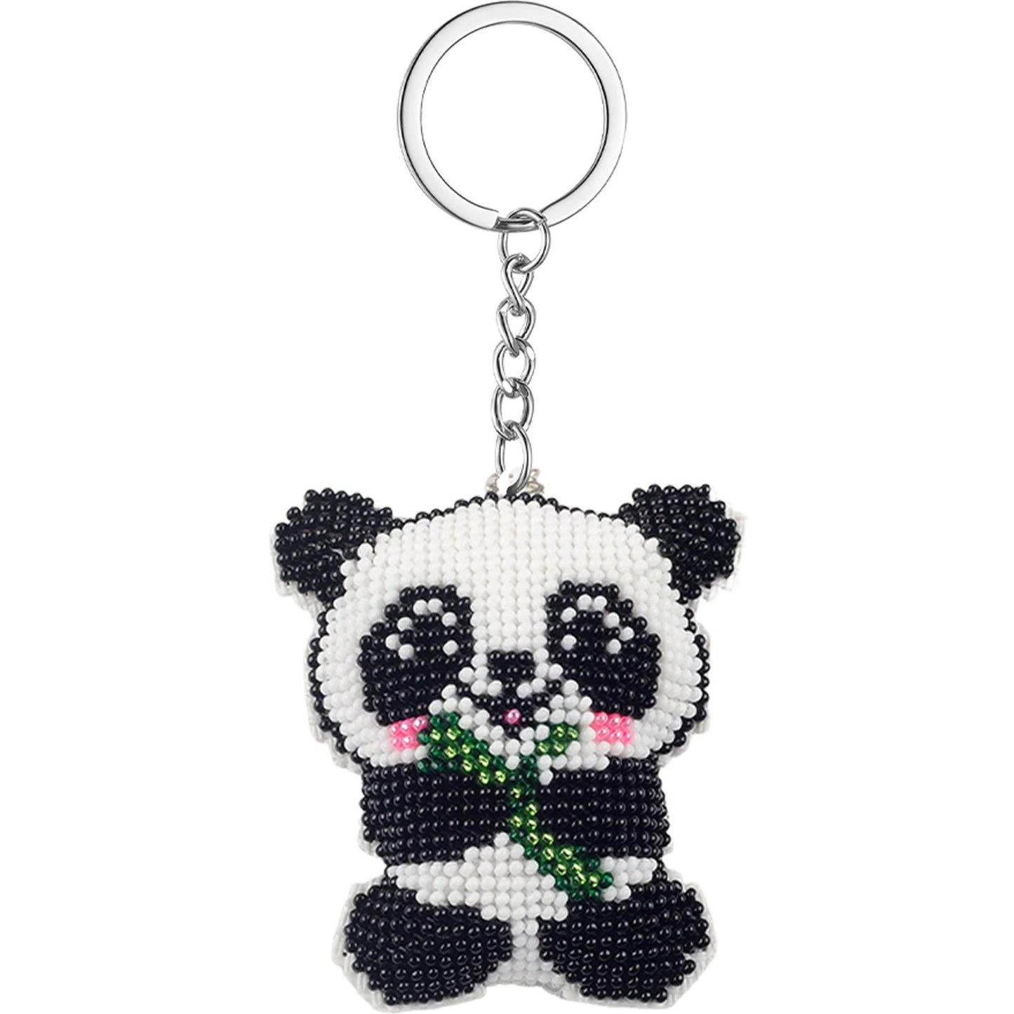 Bamboo Panda Beaded Counted Cross Stitch Ornament Kit Cross Stitch Bead Pendants