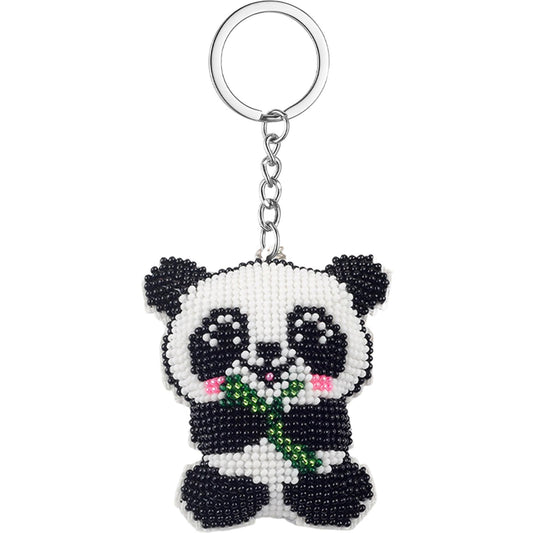 Bamboo Panda Beaded Counted Cross Stitch Ornament Kit Cross Stitch Bead Pendants