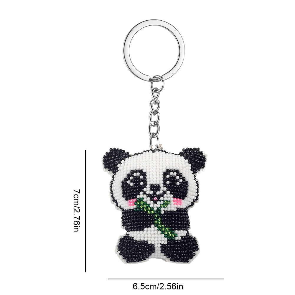Bamboo Panda Beaded Counted Cross Stitch Ornament Kit Cross Stitch Bead Pendants