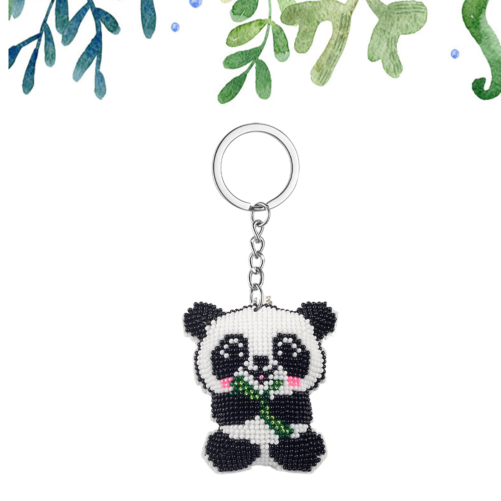 Bamboo Panda Beaded Counted Cross Stitch Ornament Kit Cross Stitch Bead Pendants