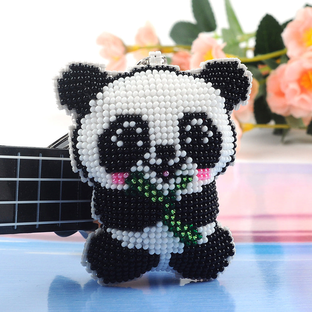 Bamboo Panda Beaded Counted Cross Stitch Ornament Kit Cross Stitch Bead Pendants