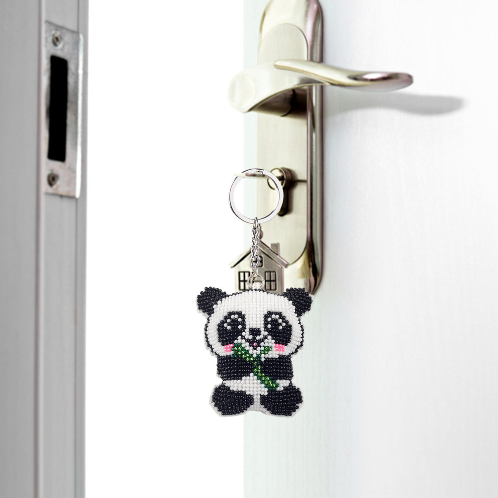 Bamboo Panda Beaded Counted Cross Stitch Ornament Kit Cross Stitch Bead Pendants