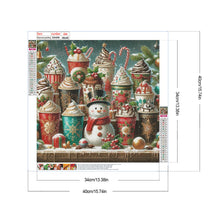 Load image into Gallery viewer, Christmas Atmosphere Coffee Snowman 40*40CM(Canvas) Full Round Drill Diamond Painting
