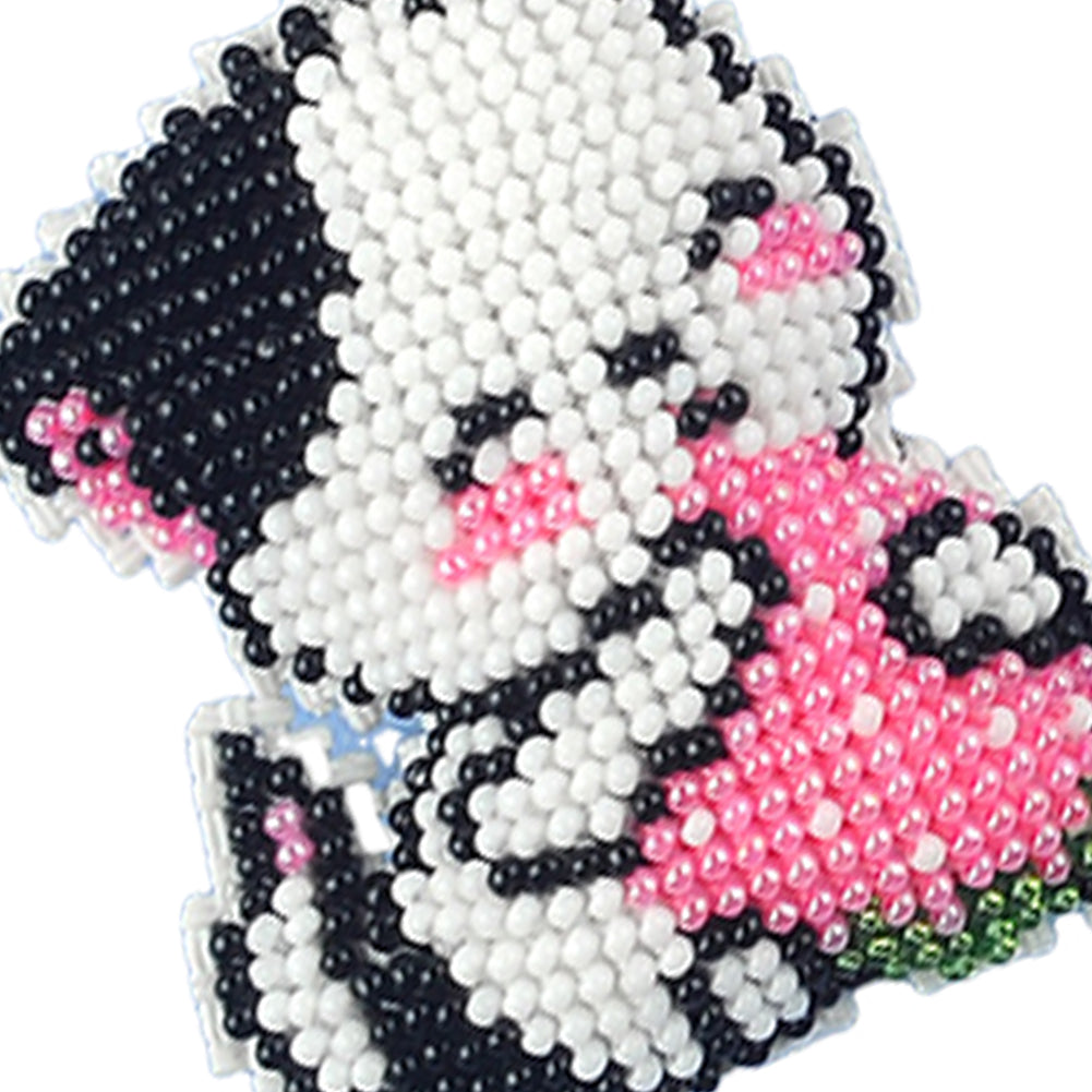 Cat Beaded Counted Cross Stitch Ornament Kit Cross Stitch Bead Keychain (5x6CM)