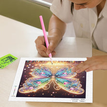 Load image into Gallery viewer, Butterfly On Black Background 30*30CM(Canvas) Partial Special Shaped Drill Diamond Painting
