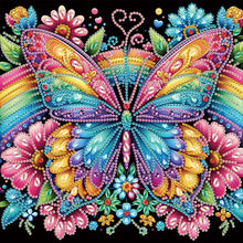 Load image into Gallery viewer, Butterfly On Black Background 30*30CM(Canvas) Partial Special Shaped Drill Diamond Painting
