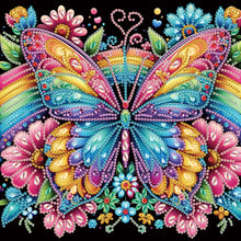 Load image into Gallery viewer, Butterfly On Black Background 30*30CM(Canvas) Partial Special Shaped Drill Diamond Painting
