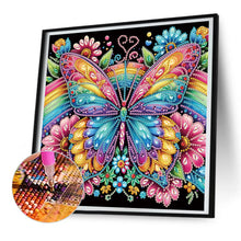 Load image into Gallery viewer, Butterfly On Black Background 30*30CM(Canvas) Partial Special Shaped Drill Diamond Painting
