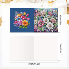 Load image into Gallery viewer, 6Pcs Flowers Diamond Painting Greeting Card Rhinestones Diamond Wish Card
