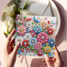 Load image into Gallery viewer, 6Pcs Flowers Diamond Painting Greeting Card Rhinestones Diamond Wish Card
