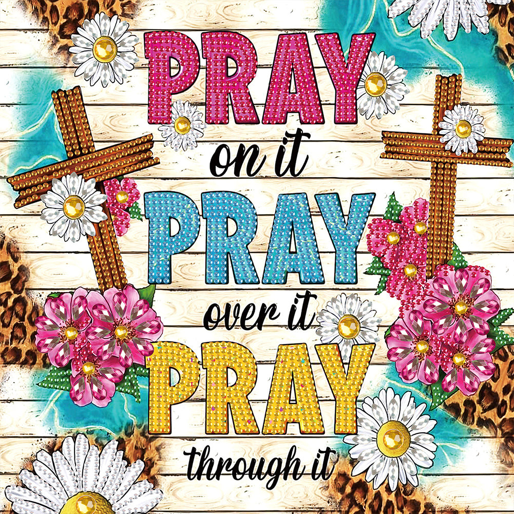 Cross 30*30CM(Canvas) Partial Special Shaped Drill Diamond Painting