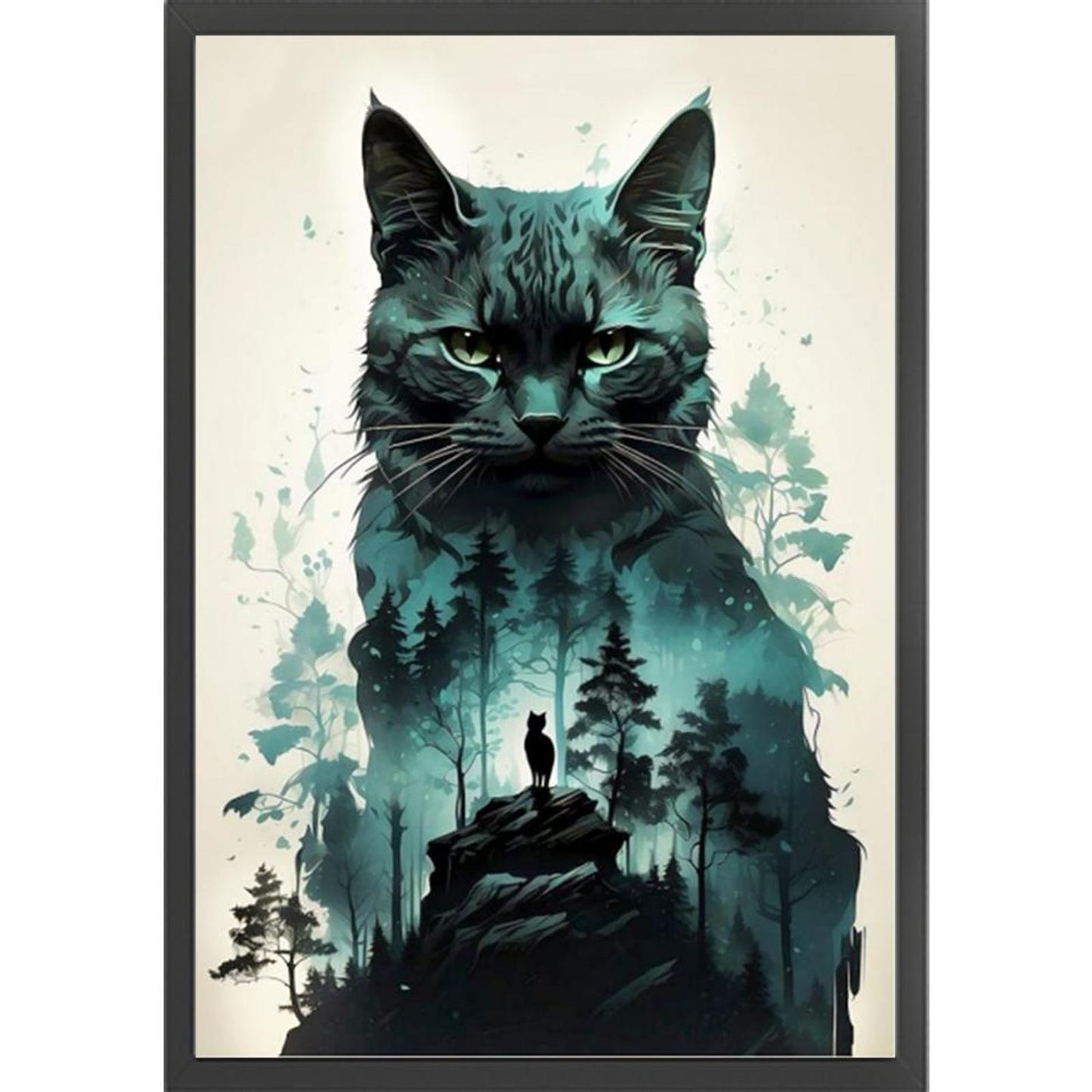 Forest Cat - Full 11CT Stamped Cross Stitch 40x60CM - Yishu