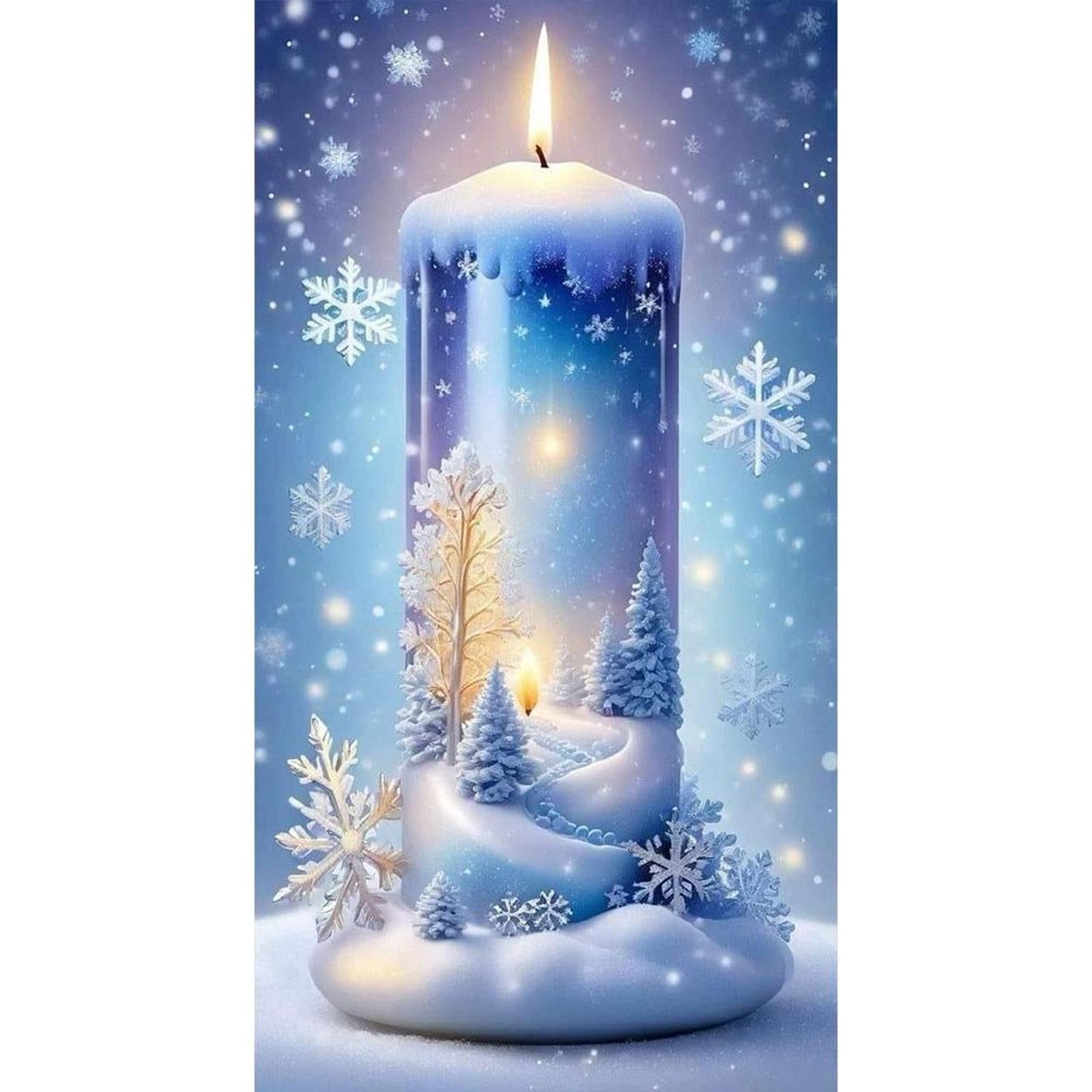 Scenery In Candle - Full 14CT Stamped Cross Stitch 40x70CM - Huacan